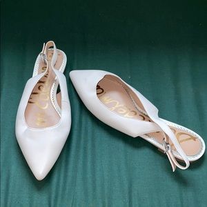 White Slingback Flats